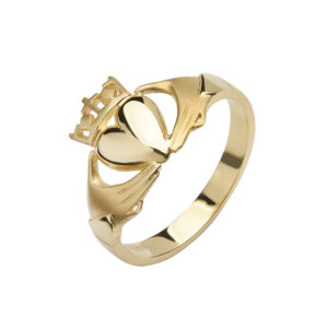 10ct yellow gold elegant Claddagh design ring