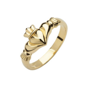 10ct yellow gold elegance Claddagh design ring